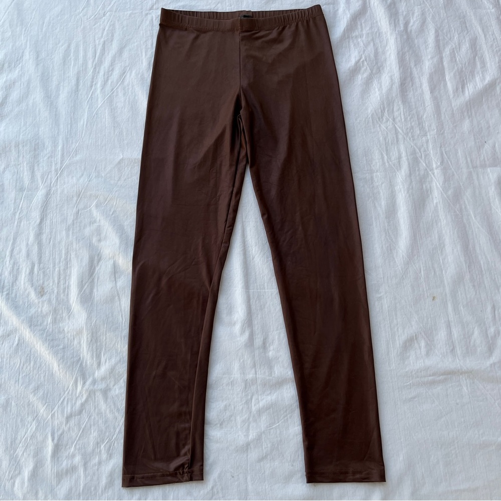 Freckles Brown Faux Leather Pants - Size M